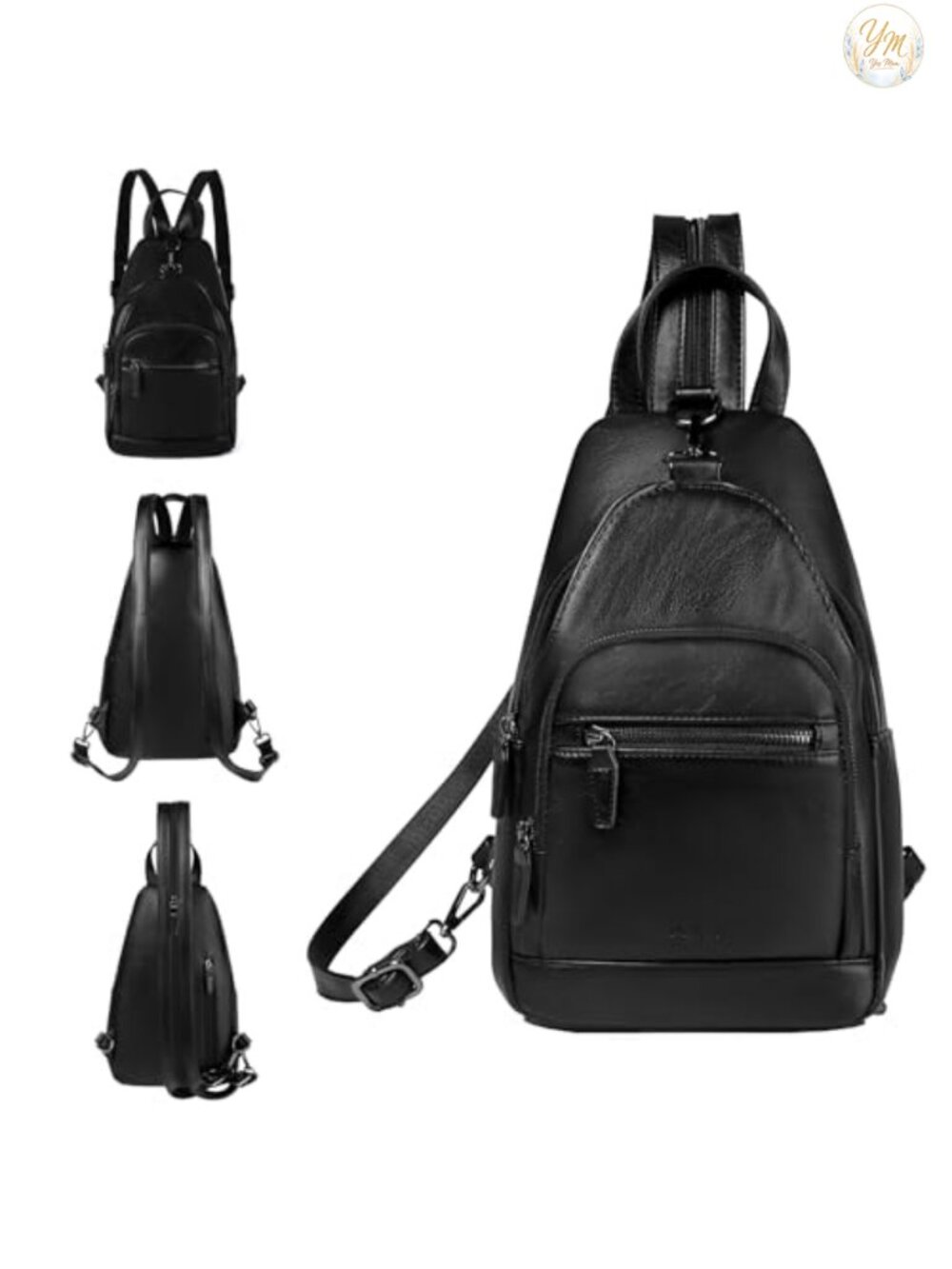 RAVUO Women PU Leather Sling Bag Convertible Anti Theft Backpack Purse